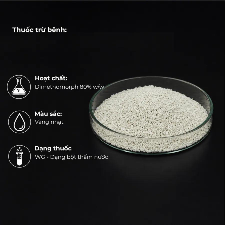 Mẫu Dimethomorph 800g/kg · WG
