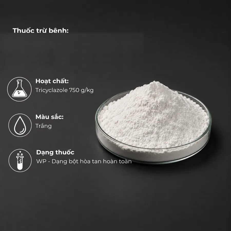 Mẫu Tricyclazole 750 g/kg · WP